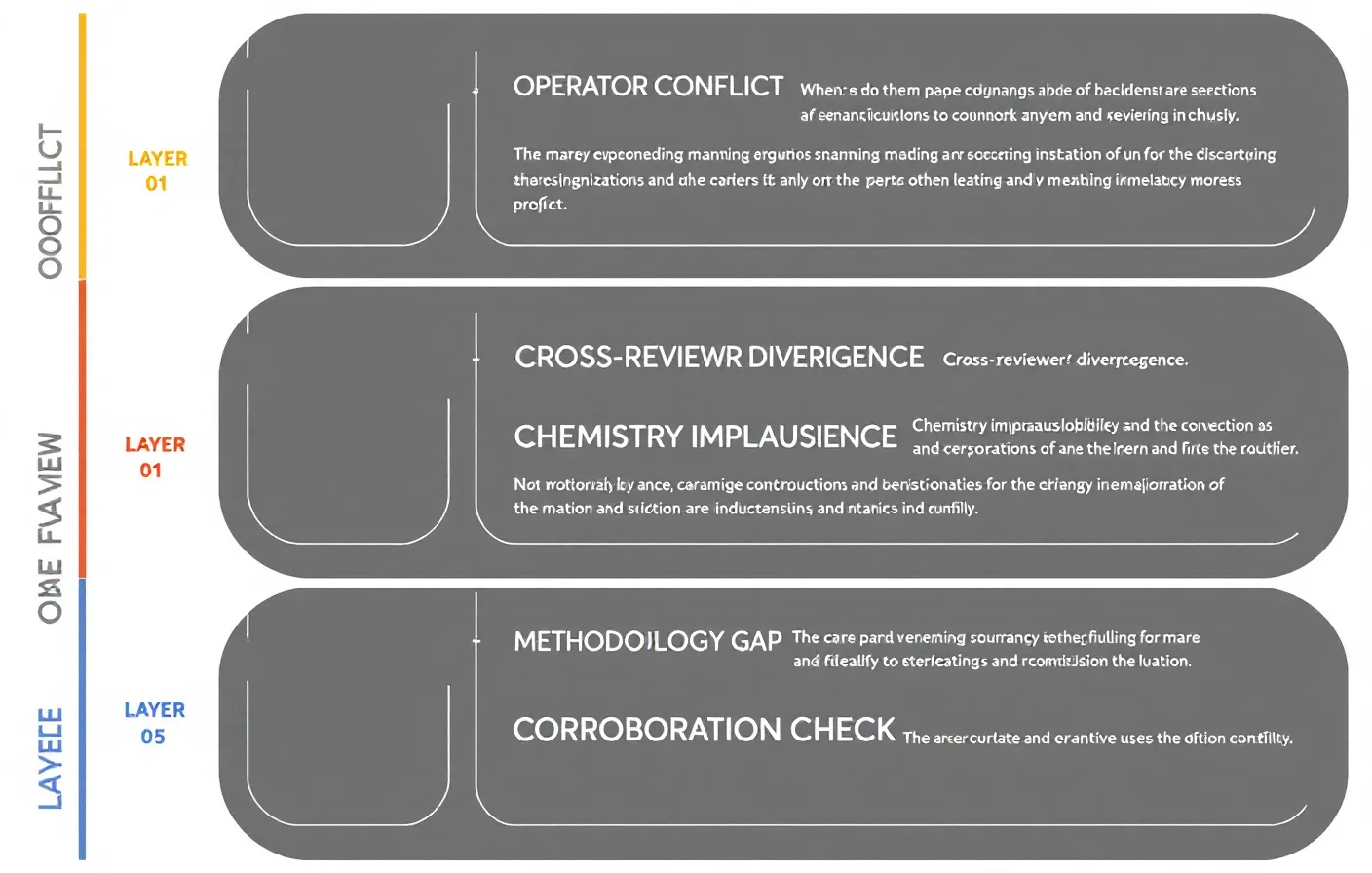 Five-layer dismantle structure: operator conflict, cross-reviewer divergence, chemistry implausibility, methodology gap, corroboration check